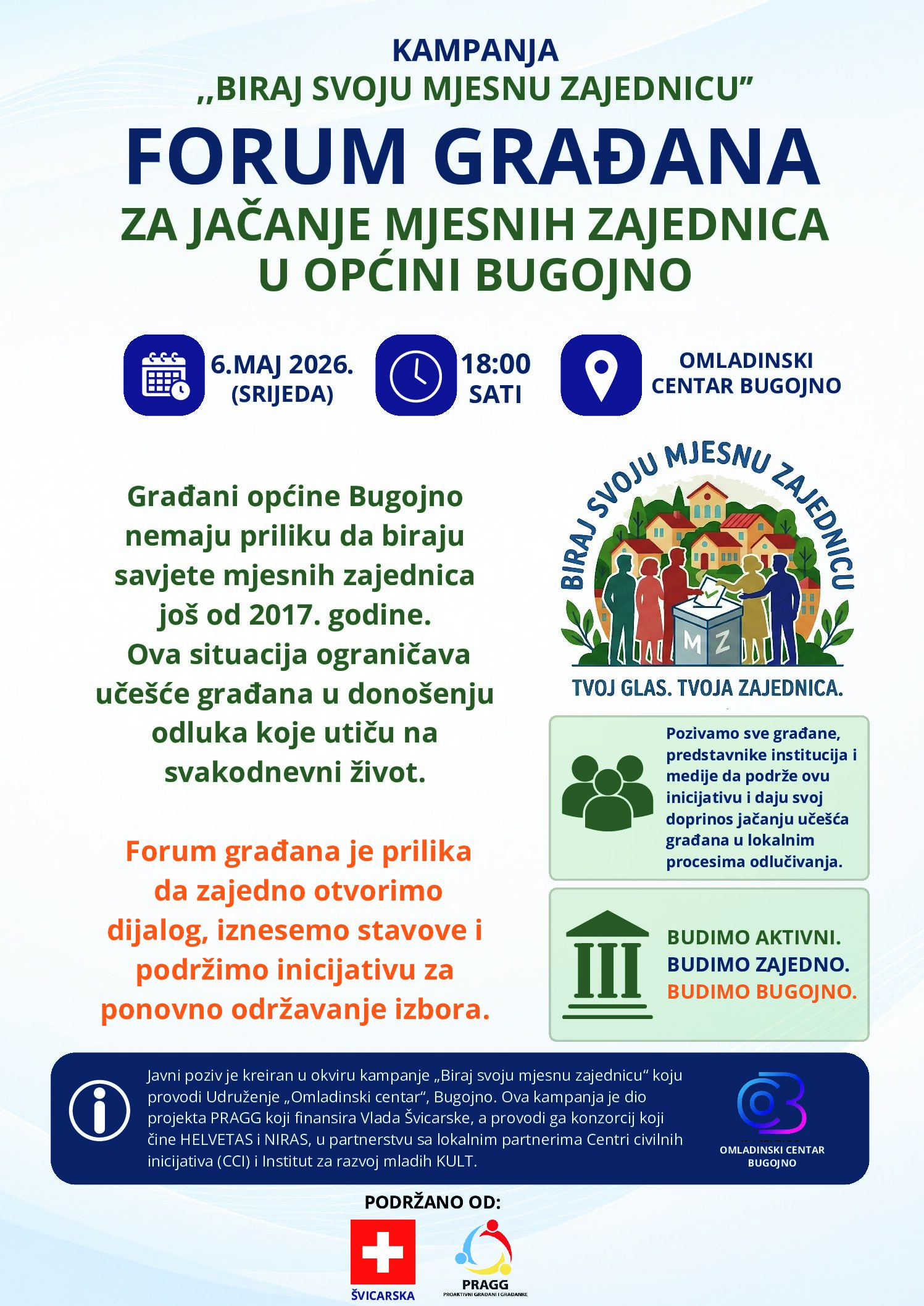 FORUM GRAĐANA U BUGOJNU: Vrijeme je za povratak izbora u mjesnim zajednicama